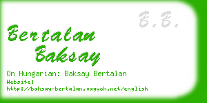 bertalan baksay business card
